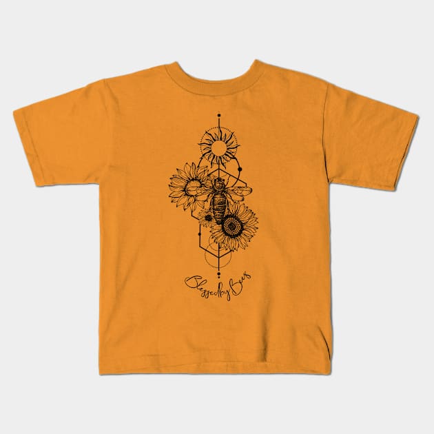 Bee and Sunflower Kids T-Shirt by teall